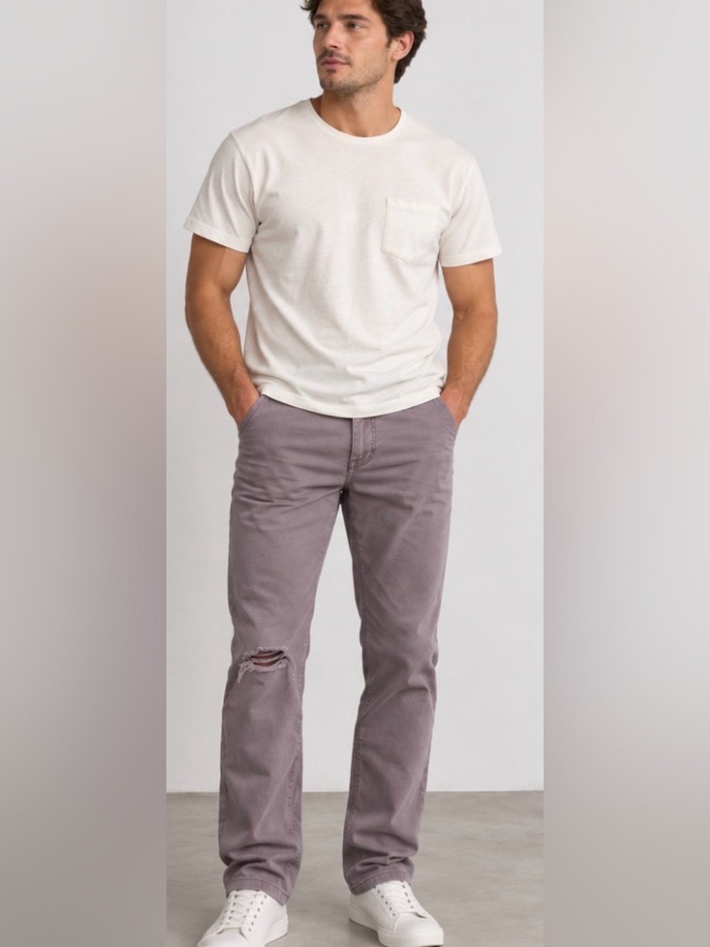Mavi Zach Straight Leg Pants Men's 34x32 Mauve Taupe Stretch Chino M00453